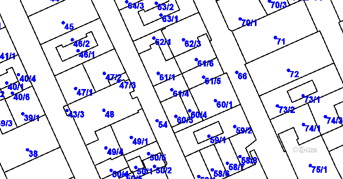 Parcela st. 61/4 v KÚ Petřkovice u Ostravy, Katastrální mapa