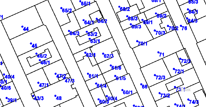 Parcela st. 62/3 v KÚ Petřkovice u Ostravy, Katastrální mapa