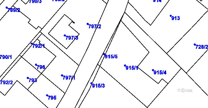 Parcela st. 915/5 v KÚ Petřkovice u Ostravy, Katastrální mapa