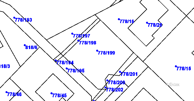Parcela st. 778/199 v KÚ Petřkovice u Ostravy, Katastrální mapa