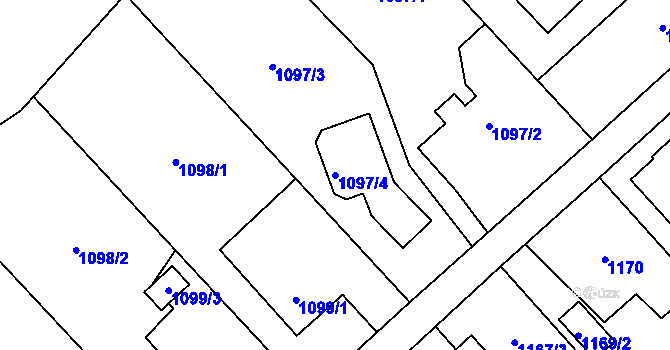 Parcela st. 1097/4 v KÚ Petřkovice u Ostravy, Katastrální mapa