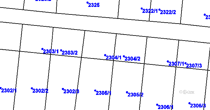 Parcela st. 2304/1 v KÚ Petřvald u Karviné, Katastrální mapa