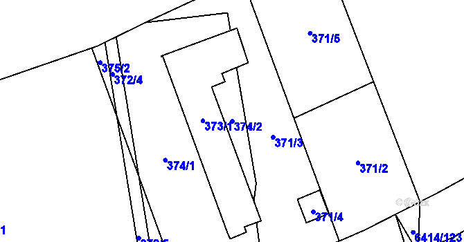 Parcela st. 374/2 v KÚ Petřvald u Karviné, Katastrální mapa
