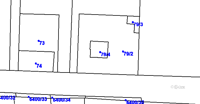 Parcela st. 79/4 v KÚ Petřvald u Karviné, Katastrální mapa
