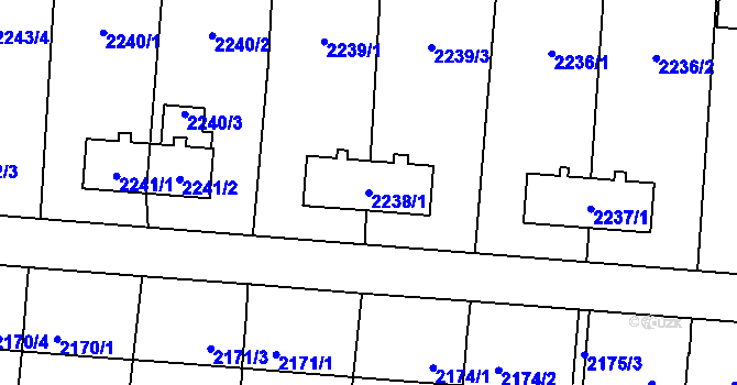 Parcela st. 2238/1 v KÚ Petřvald u Karviné, Katastrální mapa
