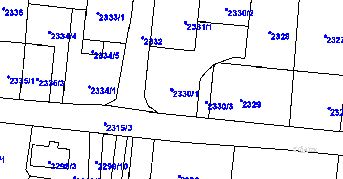 Parcela st. 2330/1 v KÚ Petřvald u Karviné, Katastrální mapa