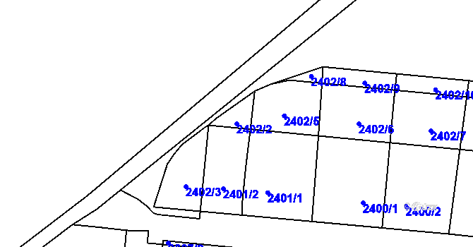 Parcela st. 2402/2 v KÚ Petřvald u Karviné, Katastrální mapa