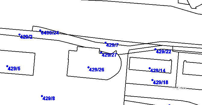 Parcela st. 429/27 v KÚ Petřvald u Karviné, Katastrální mapa