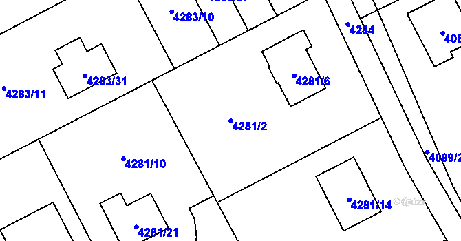 Parcela st. 4281/2 v KÚ Petřvald u Karviné, Katastrální mapa