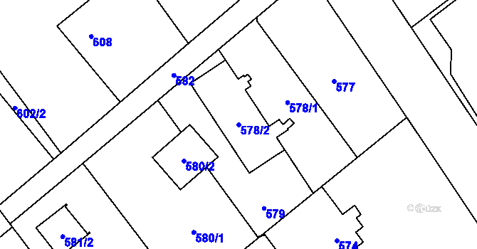 Parcela st. 578/2 v KÚ Petřvald u Karviné, Katastrální mapa