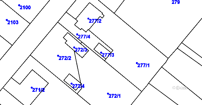 Parcela st. 277/3 v KÚ Petřvald u Karviné, Katastrální mapa