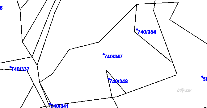 Parcela st. 740/347 v KÚ Petřvald u Karviné, Katastrální mapa