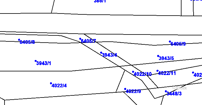 Parcela st. 3943/4 v KÚ Petřvald u Karviné, Katastrální mapa