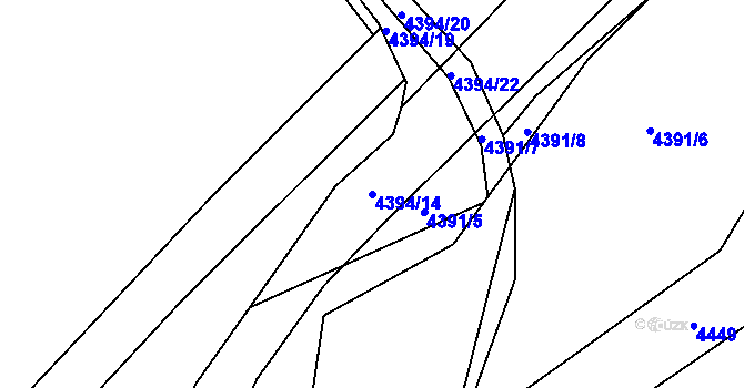 Parcela st. 4394/14 v KÚ Petřvald u Karviné, Katastrální mapa