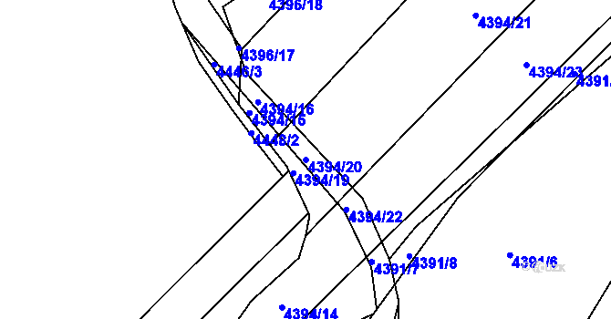 Parcela st. 4394/20 v KÚ Petřvald u Karviné, Katastrální mapa
