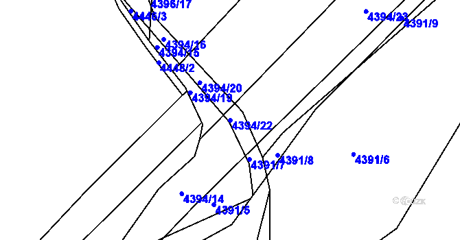 Parcela st. 4394/22 v KÚ Petřvald u Karviné, Katastrální mapa