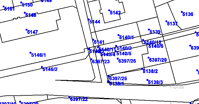 Parcela st. 5140/4 v KÚ Petřvald u Karviné, Katastrální mapa