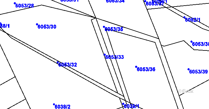 Parcela st. 6053/33 v KÚ Petřvald u Karviné, Katastrální mapa