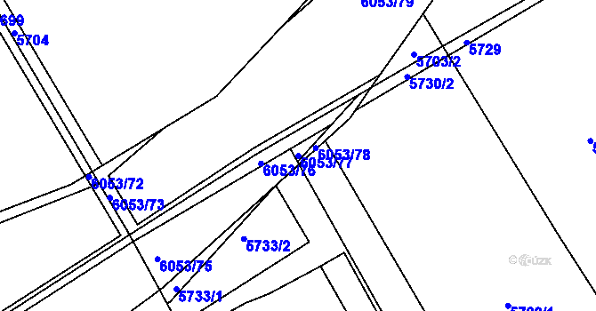 Parcela st. 6053/77 v KÚ Petřvald u Karviné, Katastrální mapa