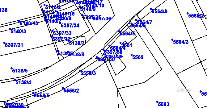 Parcela st. 6397/39 v KÚ Petřvald u Karviné, Katastrální mapa