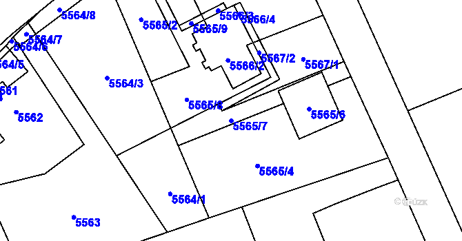 Parcela st. 5565/7 v KÚ Petřvald u Karviné, Katastrální mapa