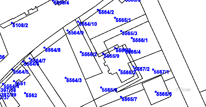 Parcela st. 5565/9 v KÚ Petřvald u Karviné, Katastrální mapa