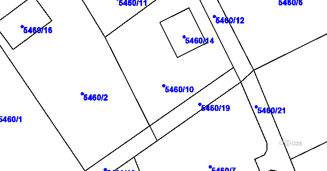 Parcela st. 5460/10 v KÚ Petřvald u Karviné, Katastrální mapa