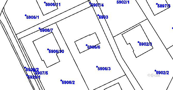 Parcela st. 5906/6 v KÚ Petřvald u Karviné, Katastrální mapa