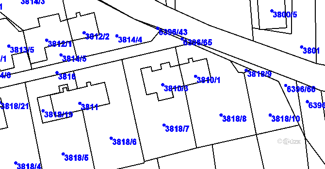 Parcela st. 3810/3 v KÚ Petřvald u Karviné, Katastrální mapa