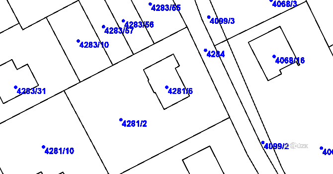 Parcela st. 4281/6 v KÚ Petřvald u Karviné, Katastrální mapa