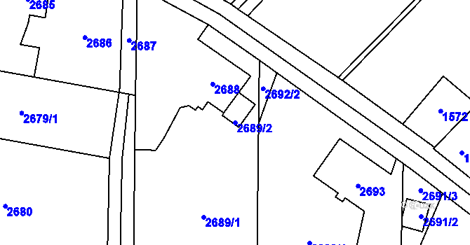 Parcela st. 2689/2 v KÚ Petřvald u Karviné, Katastrální mapa