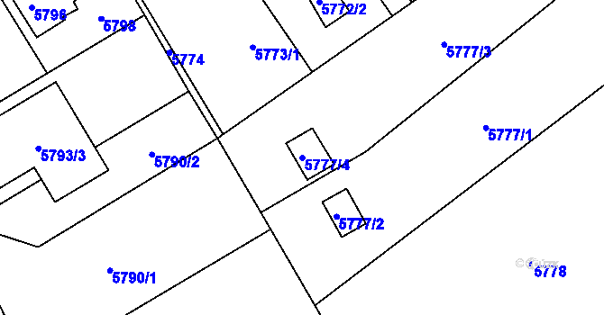 Parcela st. 5777/4 v KÚ Petřvald u Karviné, Katastrální mapa