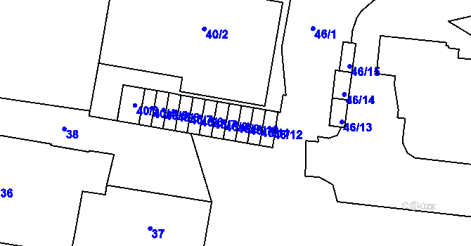 Parcela st. 46/9 v KÚ Petřvald u Karviné, Katastrální mapa