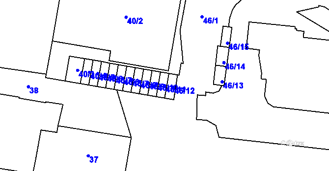 Parcela st. 46/11 v KÚ Petřvald u Karviné, Katastrální mapa