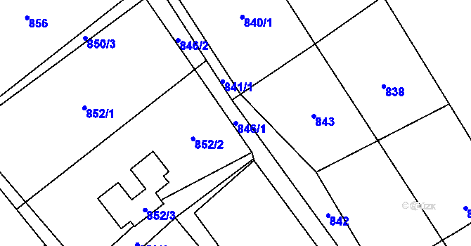 Parcela st. 846/1 v KÚ Petřvald u Karviné, Katastrální mapa