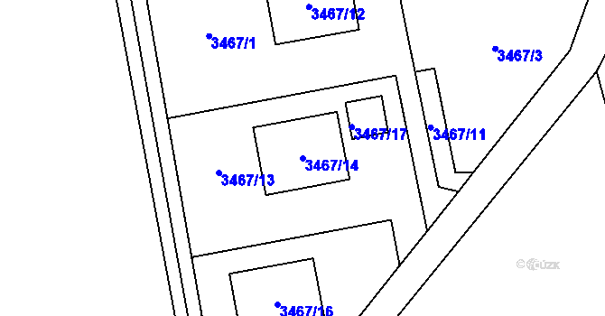 Parcela st. 3467/14 v KÚ Petřvald u Karviné, Katastrální mapa