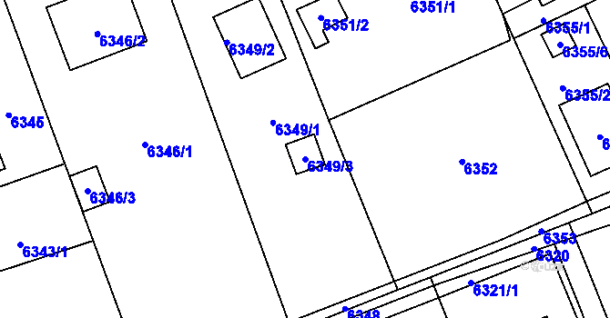 Parcela st. 6349/3 v KÚ Petřvald u Karviné, Katastrální mapa