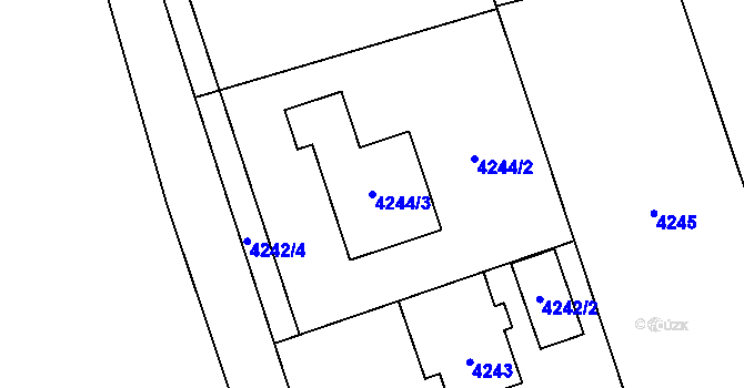 Parcela st. 4244/3 v KÚ Petřvald u Karviné, Katastrální mapa