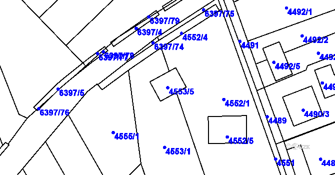 Parcela st. 4553/5 v KÚ Petřvald u Karviné, Katastrální mapa