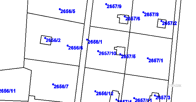 Parcela st. 2657/10 v KÚ Petřvald u Karviné, Katastrální mapa