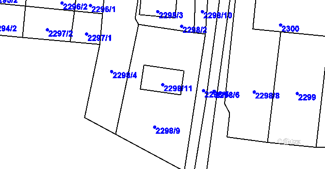 Parcela st. 2298/11 v KÚ Petřvald u Karviné, Katastrální mapa