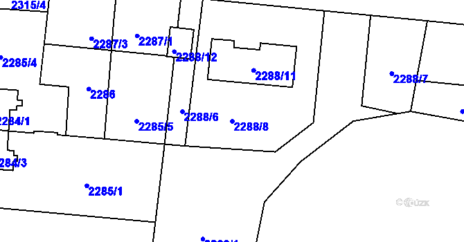 Parcela st. 2288/8 v KÚ Petřvald u Karviné, Katastrální mapa