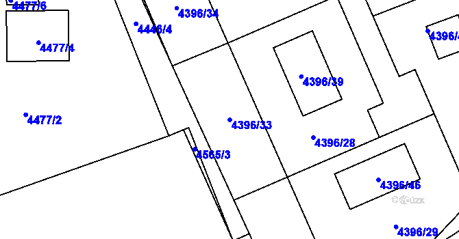 Parcela st. 4396/33 v KÚ Petřvald u Karviné, Katastrální mapa