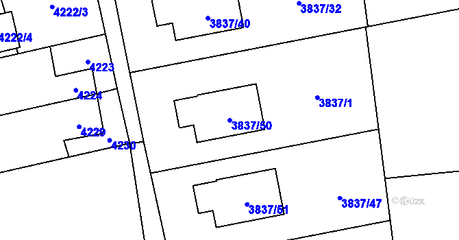 Parcela st. 3837/50 v KÚ Petřvald u Karviné, Katastrální mapa