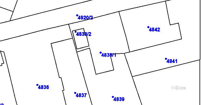 Parcela st. 4838/1 v KÚ Petřvald u Karviné, Katastrální mapa