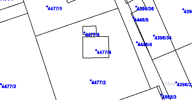 Parcela st. 4477/4 v KÚ Petřvald u Karviné, Katastrální mapa
