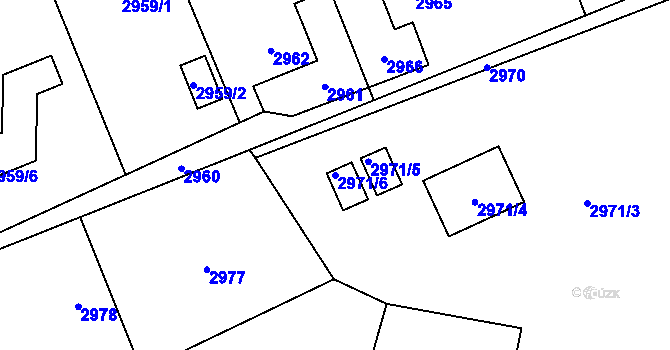 Parcela st. 2971/6 v KÚ Petřvald u Karviné, Katastrální mapa