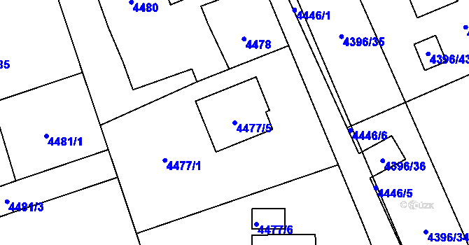Parcela st. 4477/5 v KÚ Petřvald u Karviné, Katastrální mapa