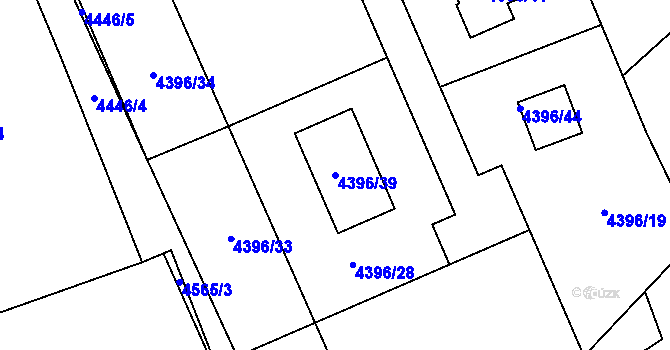 Parcela st. 4396/39 v KÚ Petřvald u Karviné, Katastrální mapa