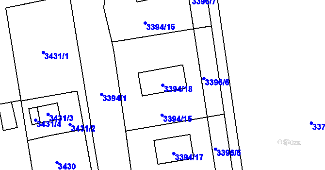 Parcela st. 3394/18 v KÚ Petřvald u Karviné, Katastrální mapa